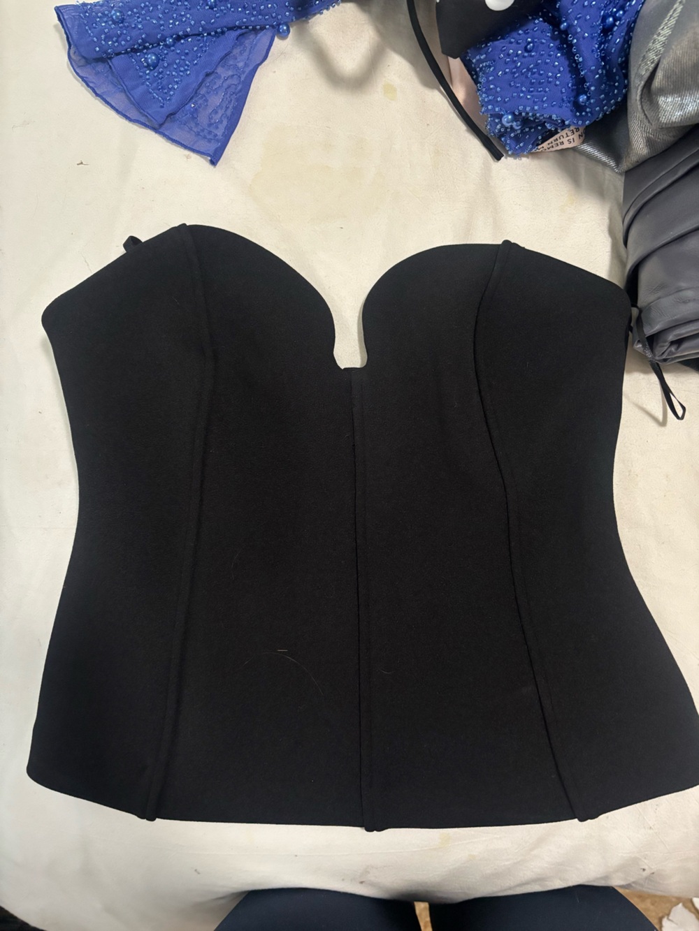 Zara Black Strapless Sweetheart Bustier Top